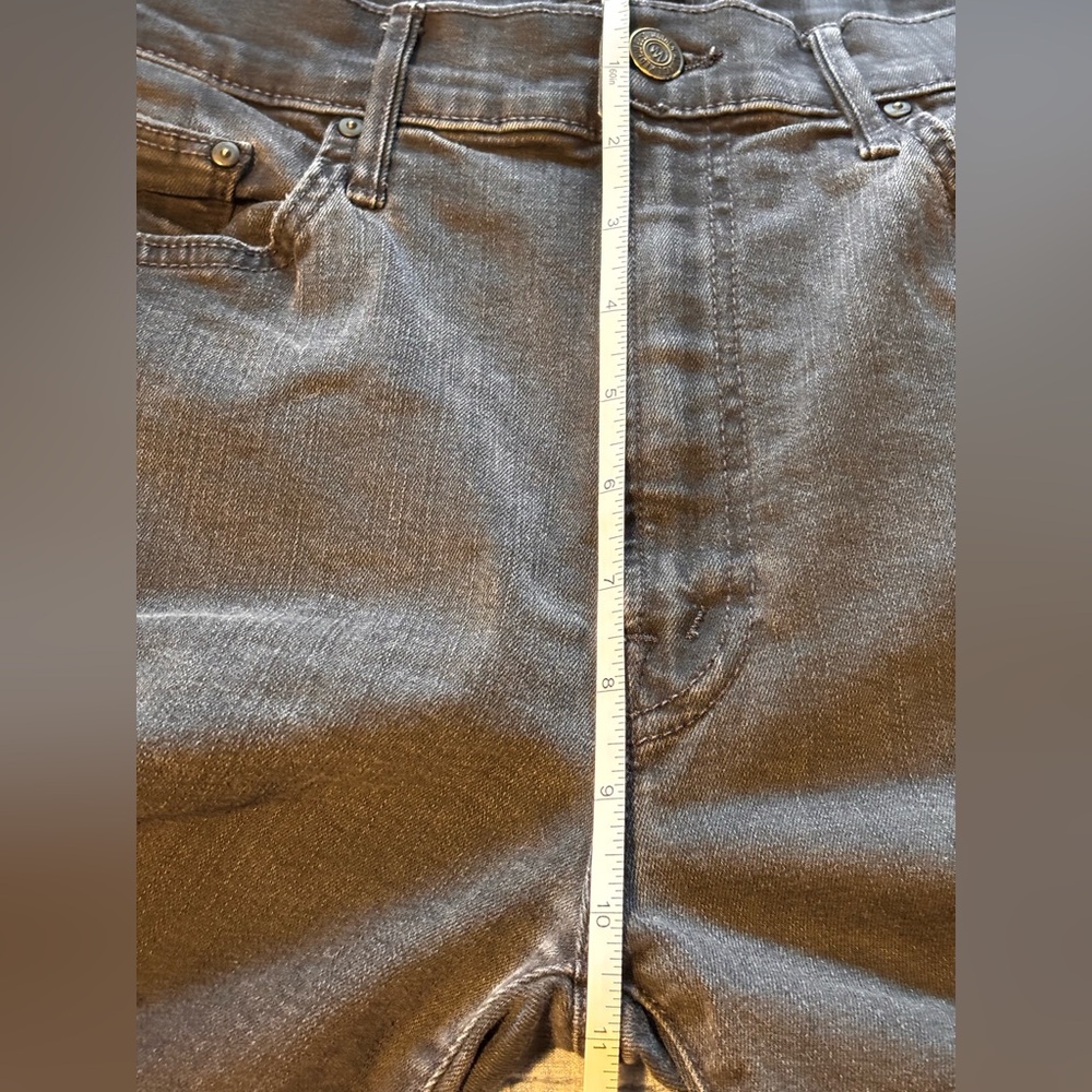 MOTHER Black Denim Jeans Insider Crop Step Fray in Not Guilty Size 30 - Picture 14 of 16